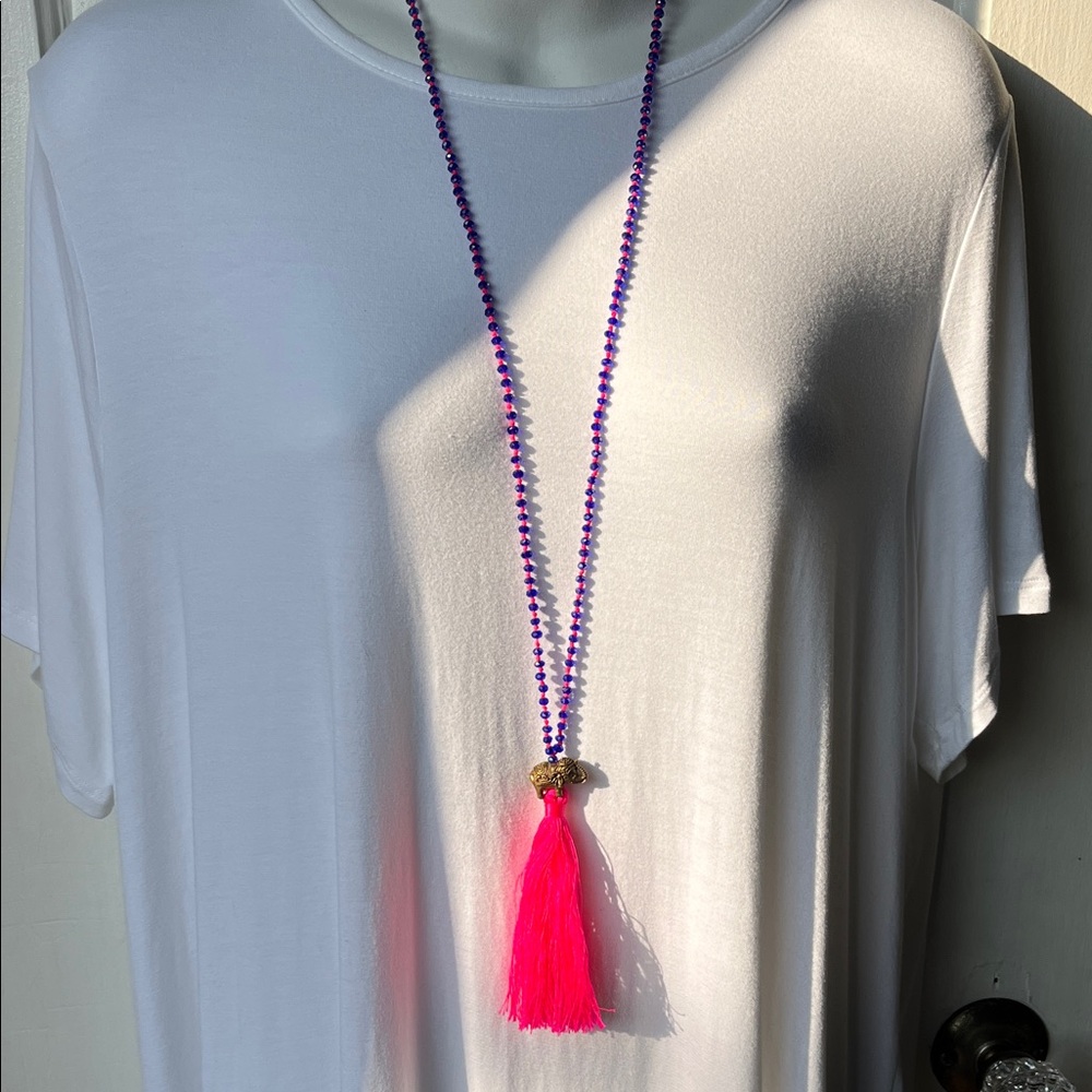 Zacasha Purple Beaded Necklace